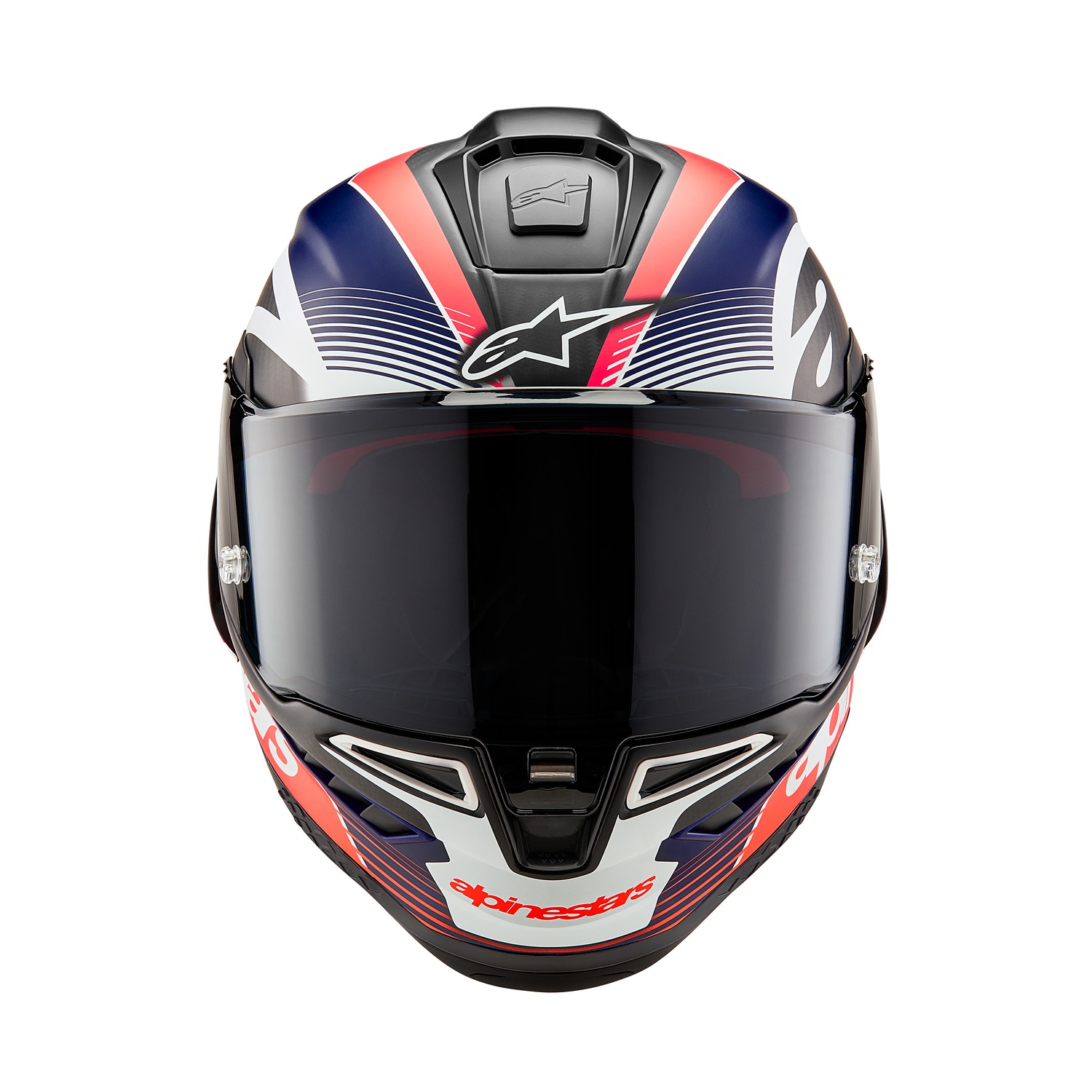 helmet SUPERTECH R10 TEAM, ALPINESTARS (matt carbon/red fluo/blue/white) 2025