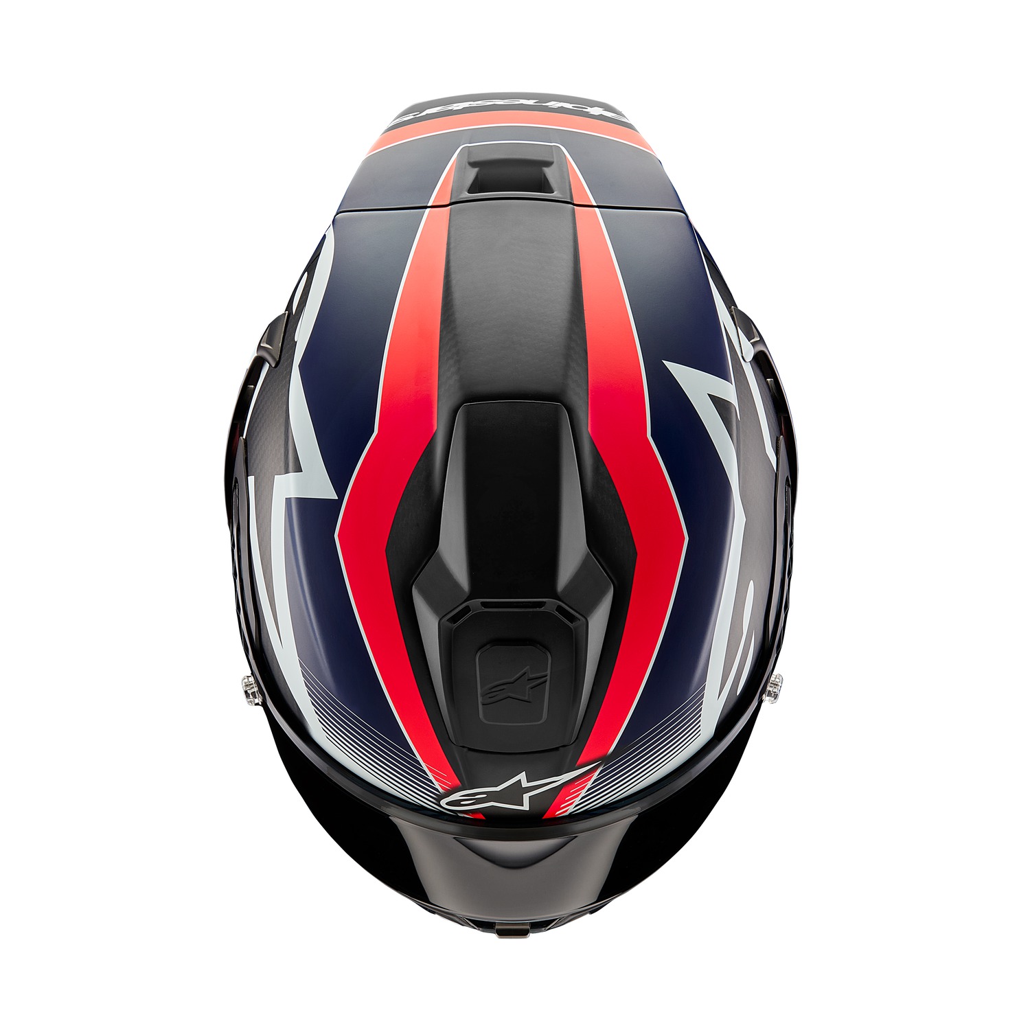 helmet SUPERTECH R10 TEAM, ALPINESTARS (matt carbon/red fluo/blue/white) 2025