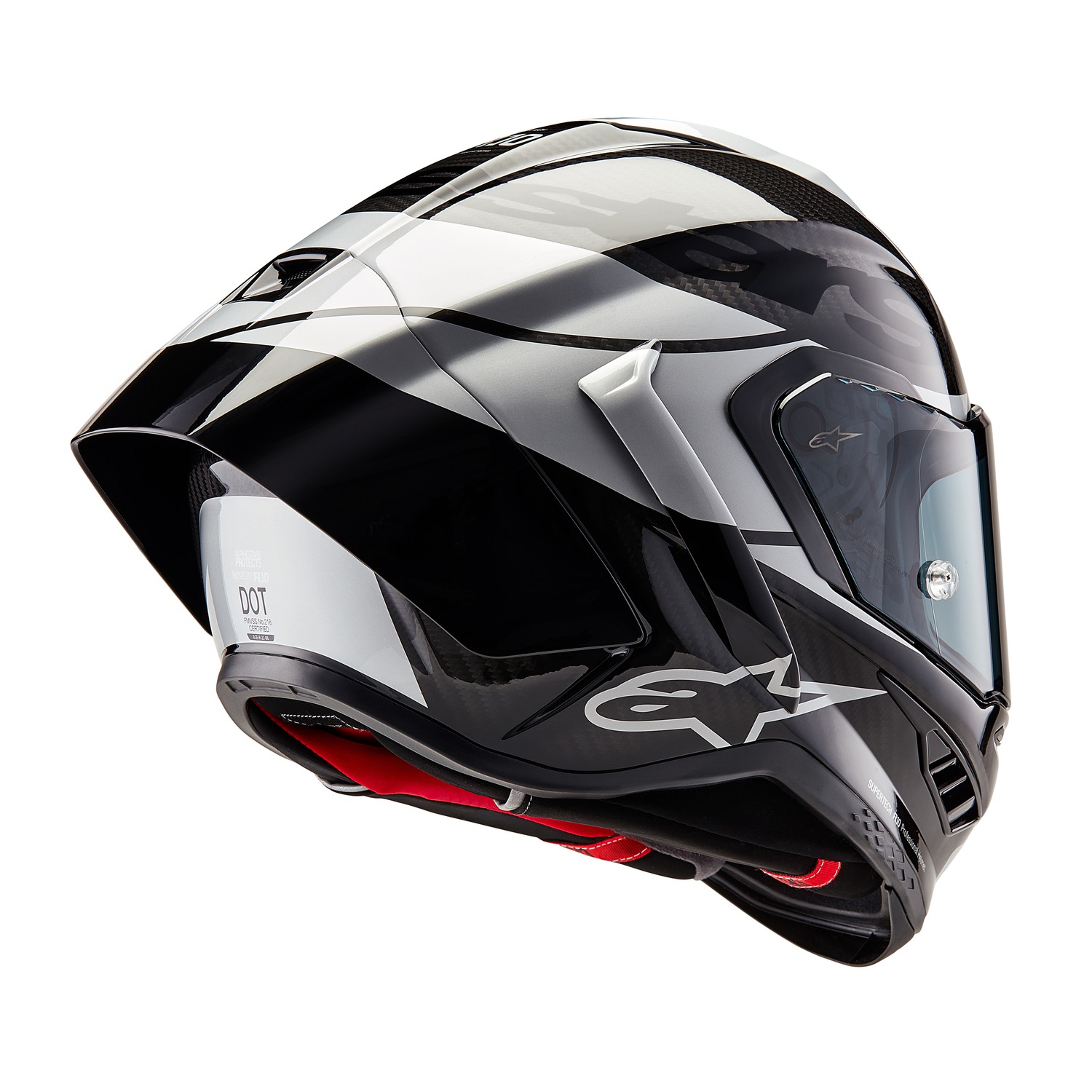 helmet SUPERTECH R10 ELEMENT, ALPINESTARS (carbon/silver/black) 2025