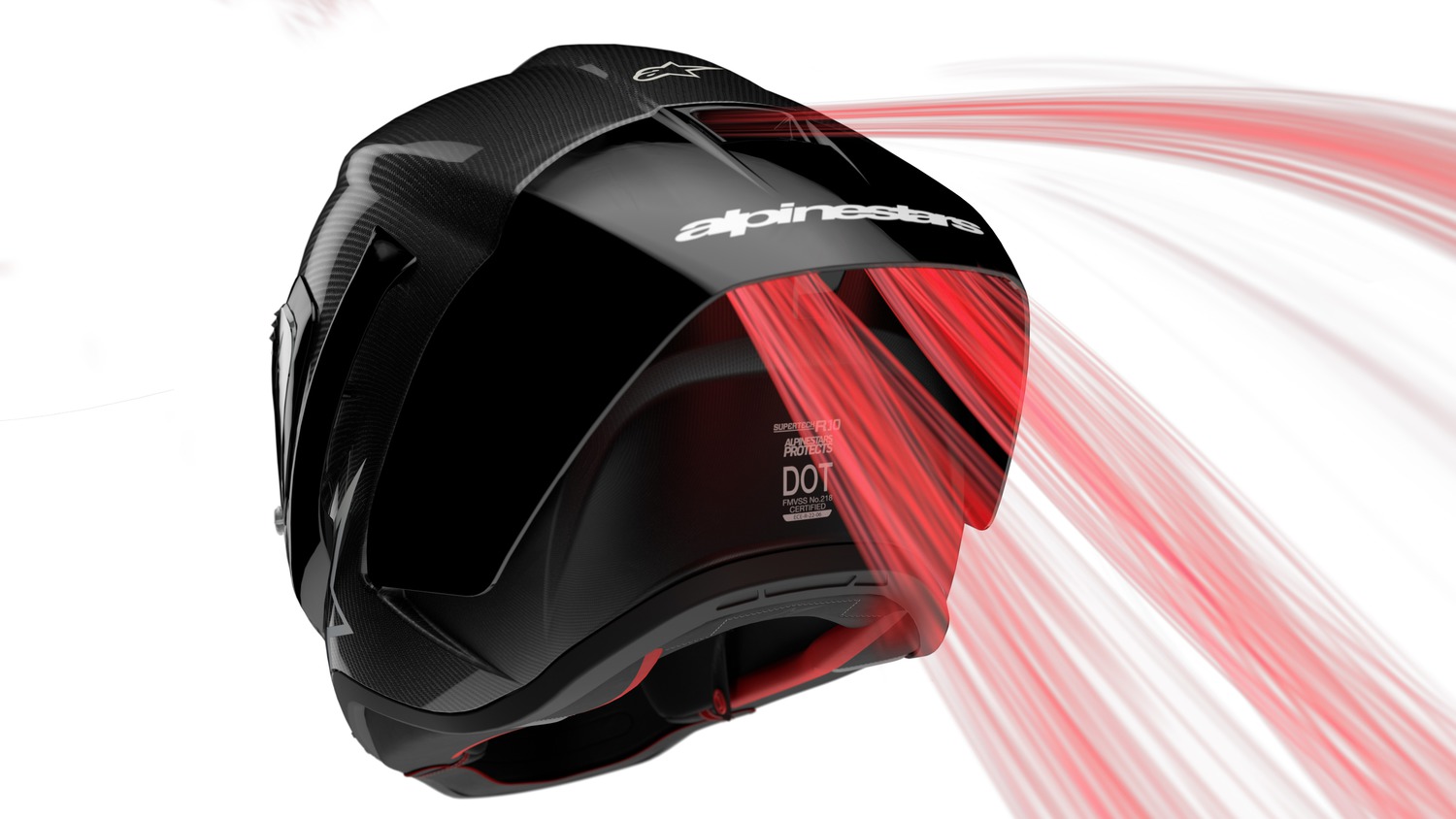 helmet SUPERTECH R10 ELEMENT, ALPINESTARS (carbon/red fluo/white) 2025
