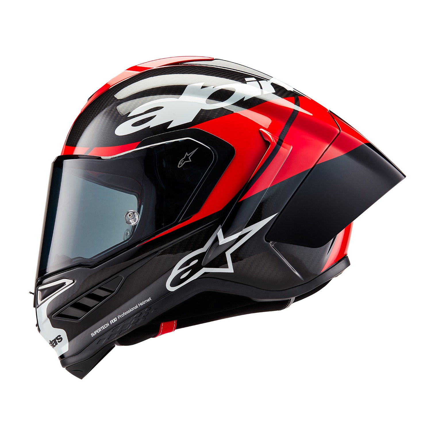 helmet SUPERTECH R10 ELEMENT, ALPINESTARS (carbon/red fluo/white) 2025