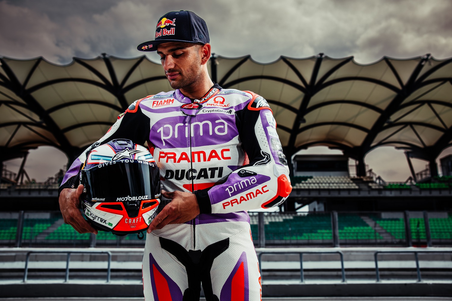 helmet SUPERTECH R10 ELEMENT, ALPINESTARS (carbon/red fluo/white) 2025