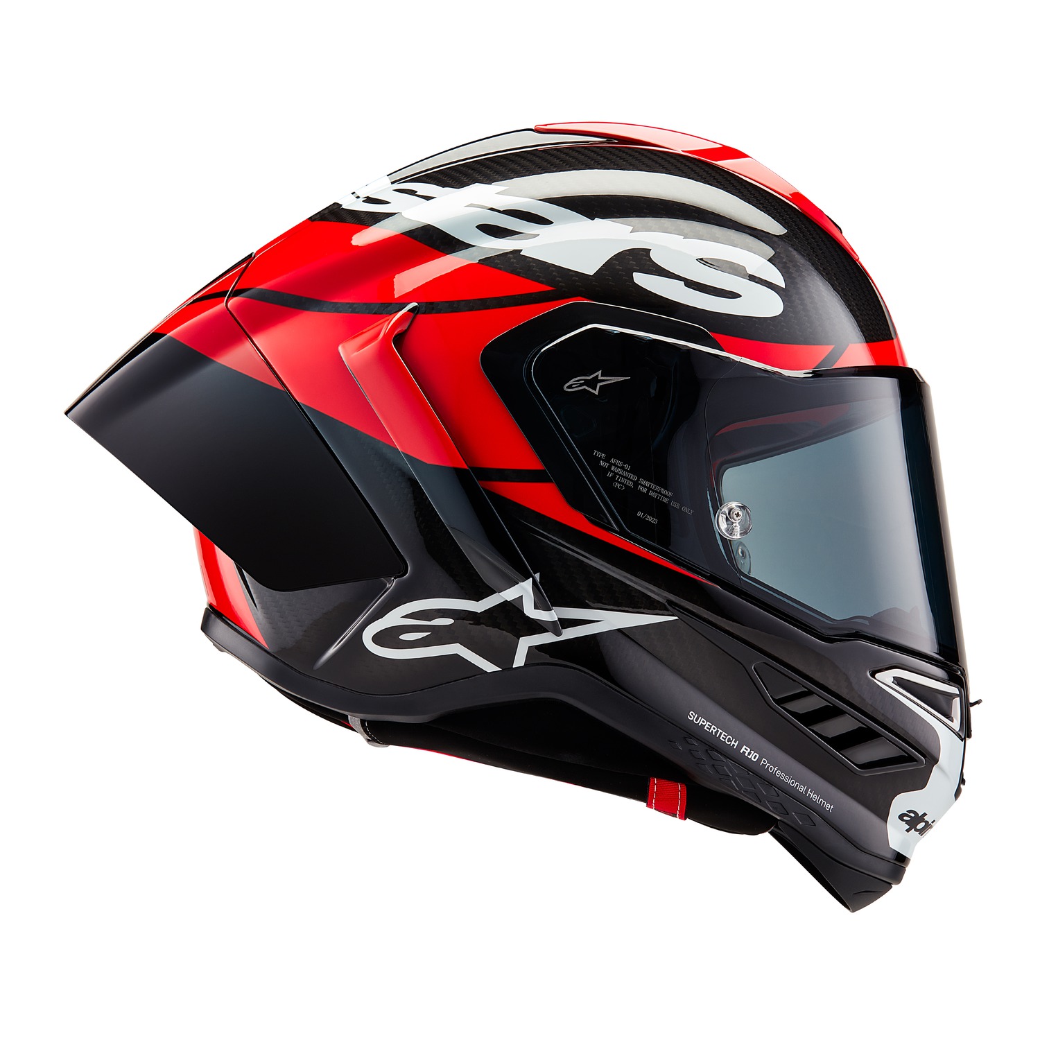 helmet SUPERTECH R10 ELEMENT, ALPINESTARS (carbon/red fluo/white) 2025