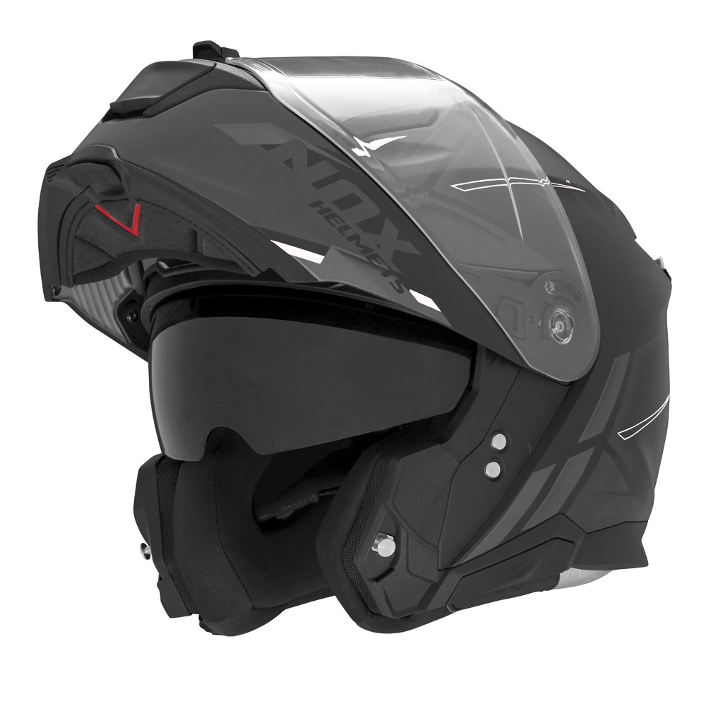 NOX FLIP-UP HELMET N967 SYNCHRO MATT BLACK WHITE