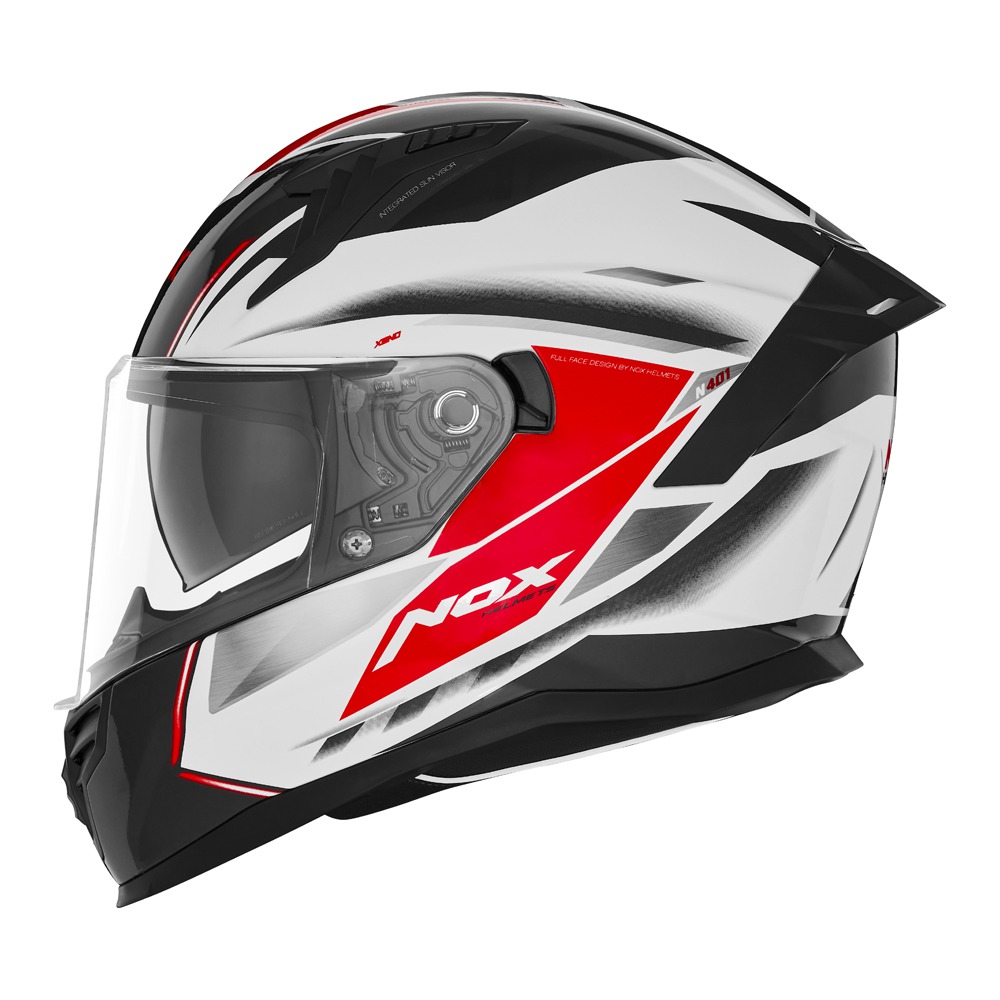 NOX HELMET FULL FACE N401 XENO PEARL WHITE RED