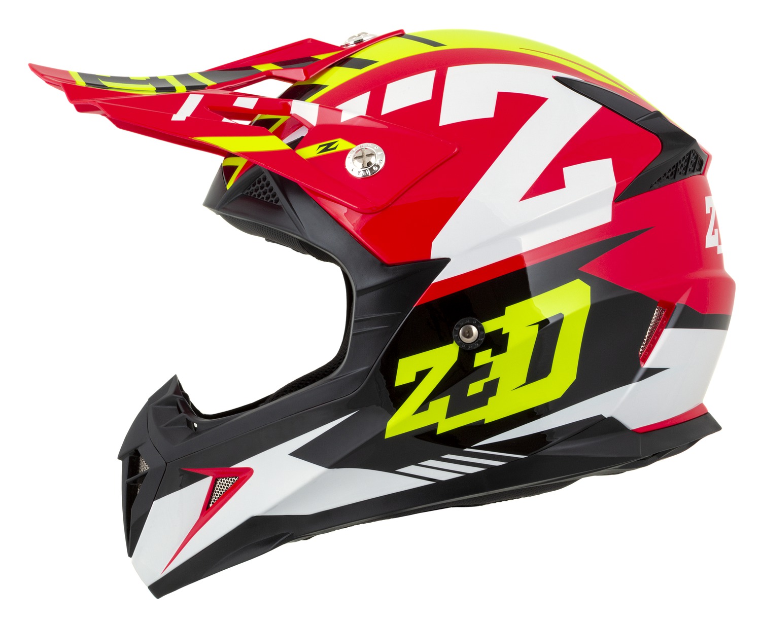 helmet X1.9D TARGA, ZED, kids (red/yellow fluo/black/white) 2025
