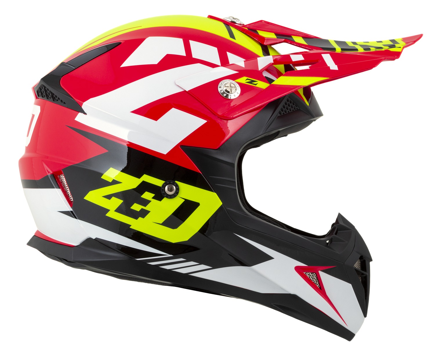 helmet X1.9D TARGA, ZED, kids (red/yellow fluo/black/white) 2025