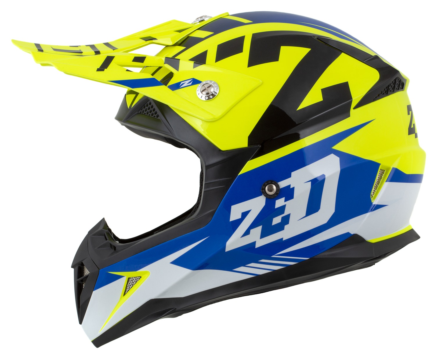 helmet X1.9D TARGA, ZED, kids (yellow fluo/blue/black/white) 2025