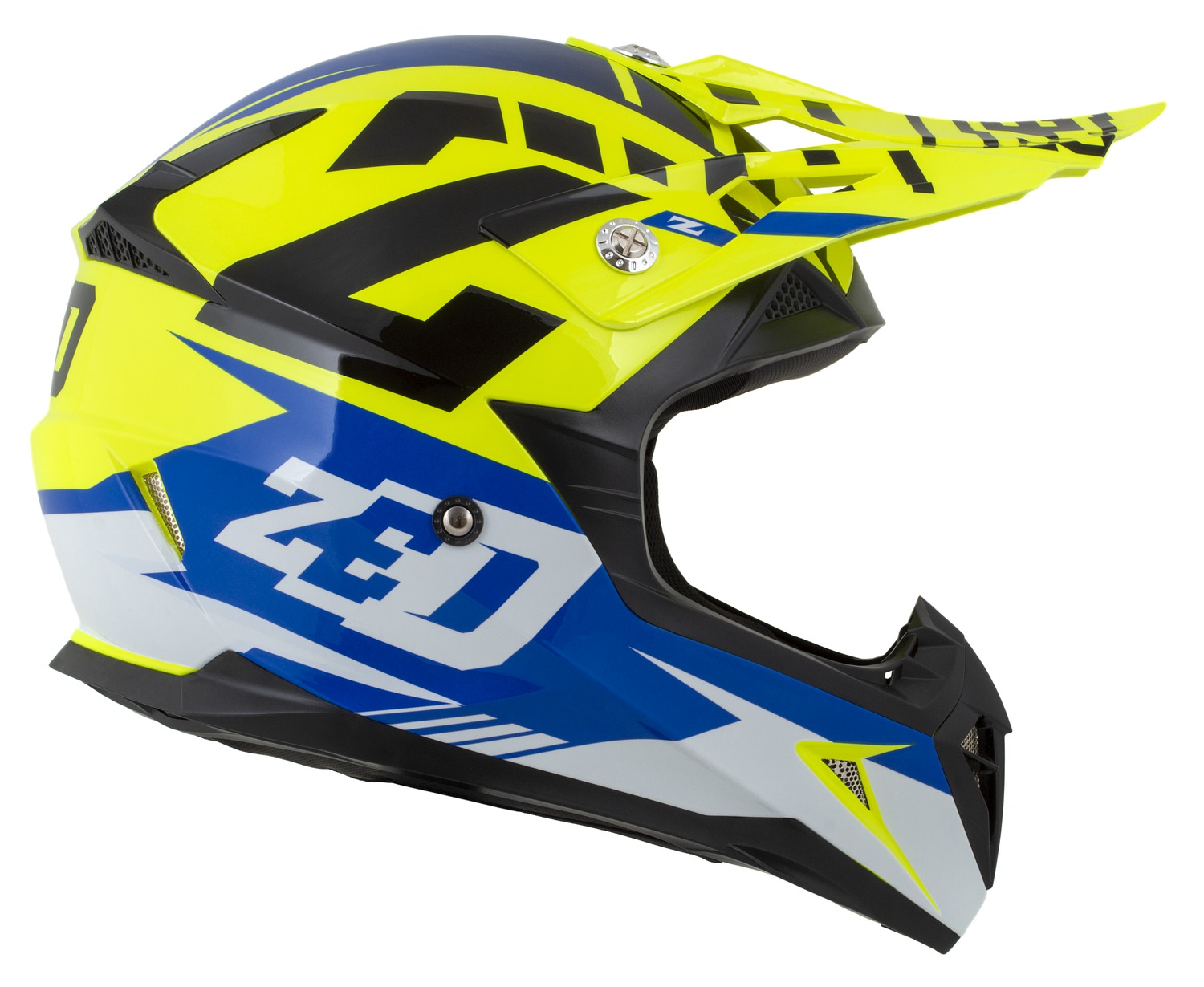 helmet X1.9D TARGA, ZED, kids (yellow fluo/blue/black/white) 2025