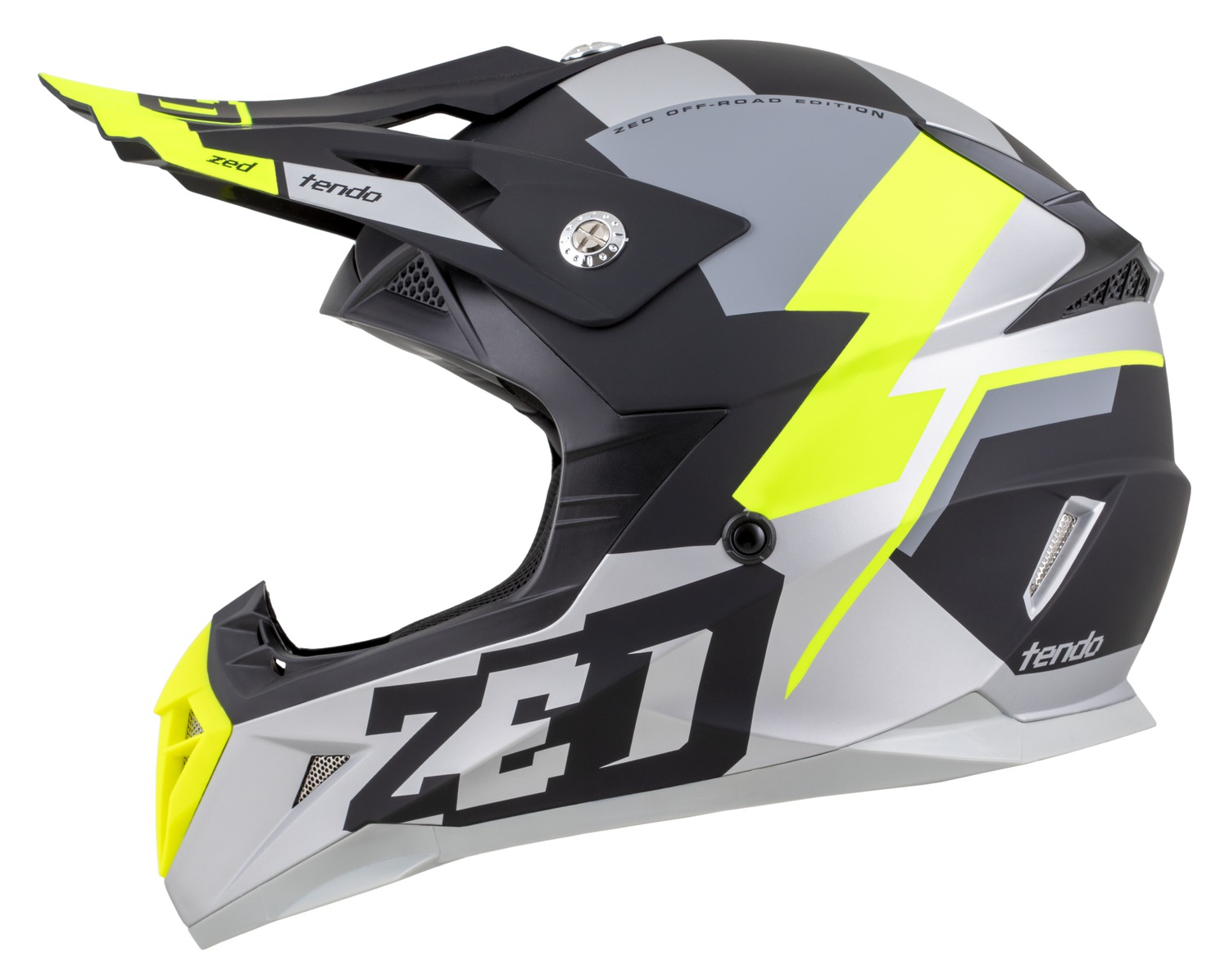 helmet X1.9D TENDO, ZED, kids (black matt/dark gray/light gray/yellow fluo) 2025