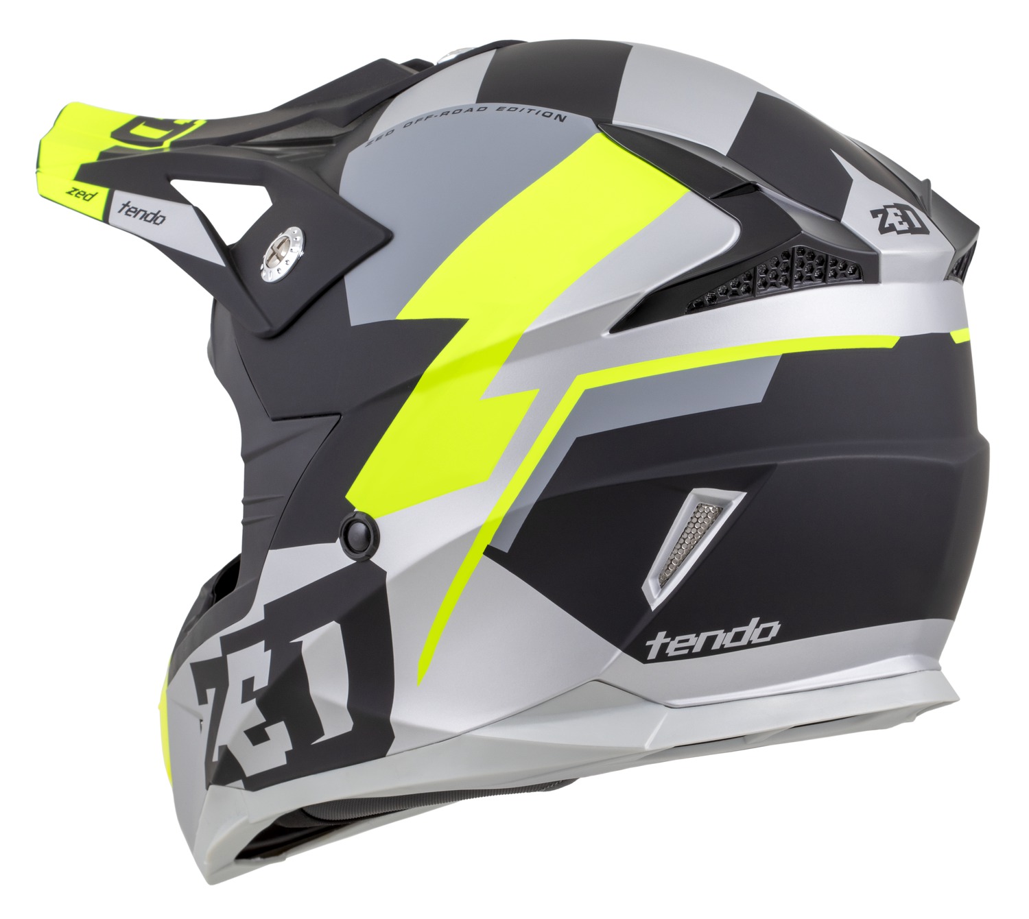 helmet X1.9D TENDO, ZED, kids (black matt/dark gray/light gray/yellow fluo) 2025