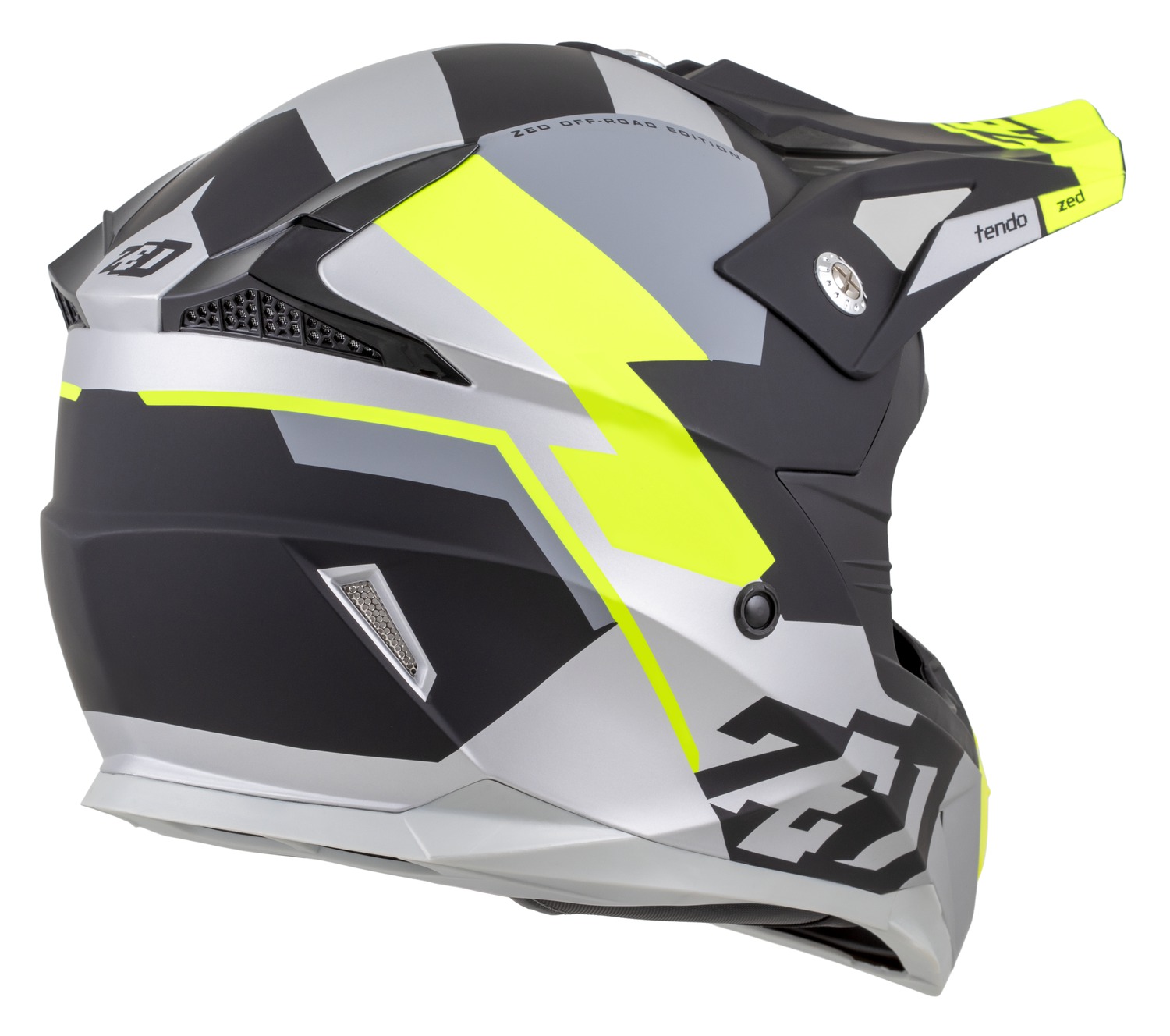 helmet X1.9D TENDO, ZED, kids (black matt/dark gray/light gray/yellow fluo) 2025