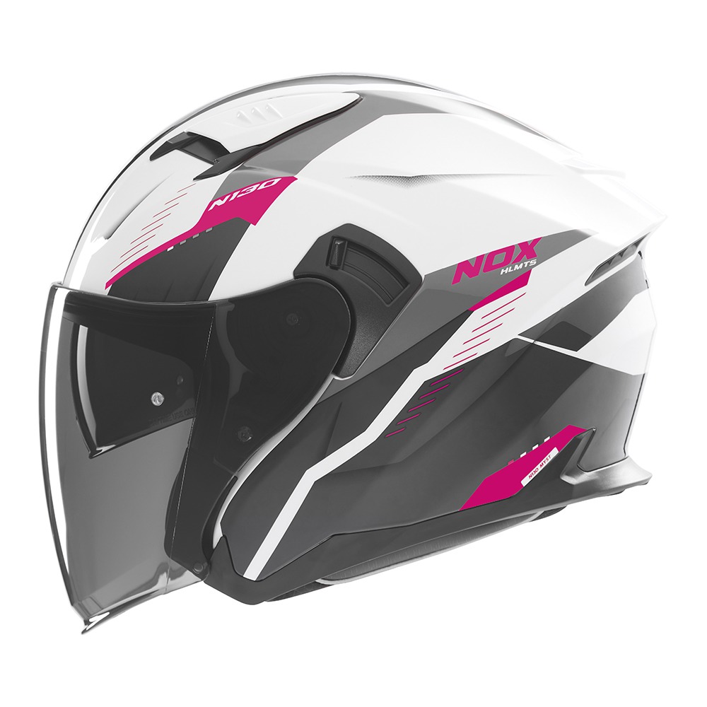 helmet N130 Myst, NOX (white,black,růžová) 2025