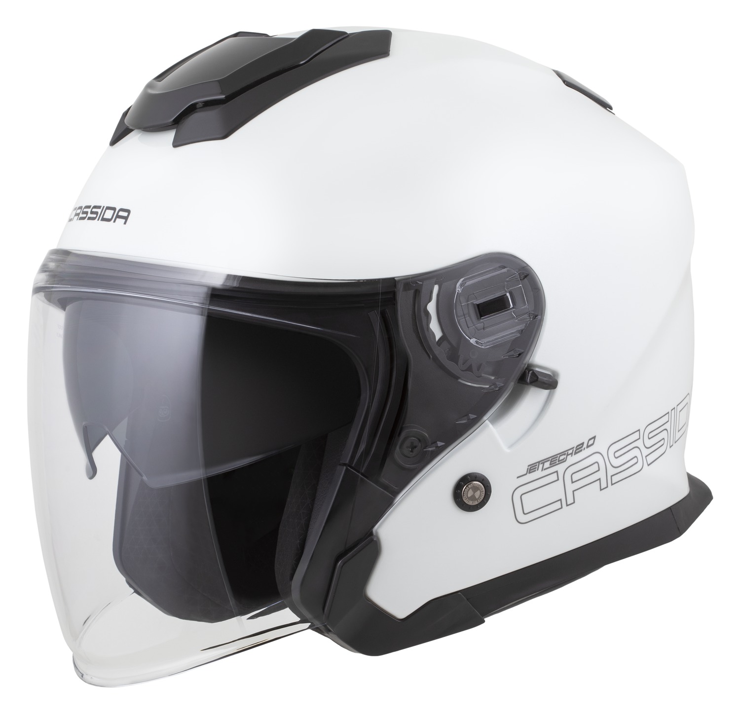 helmet Jet Tech 2.0 Solid, CASSIDA (white/black/gray) 2025