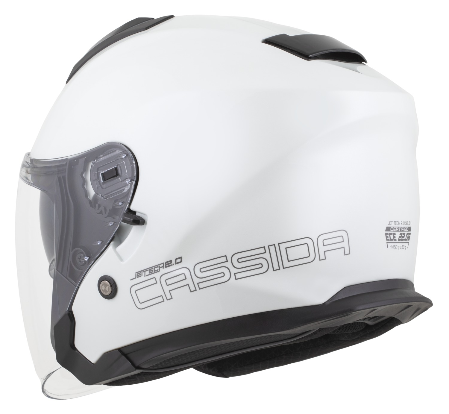 helmet Jet Tech 2.0 Solid, CASSIDA (white/black/gray) 2025