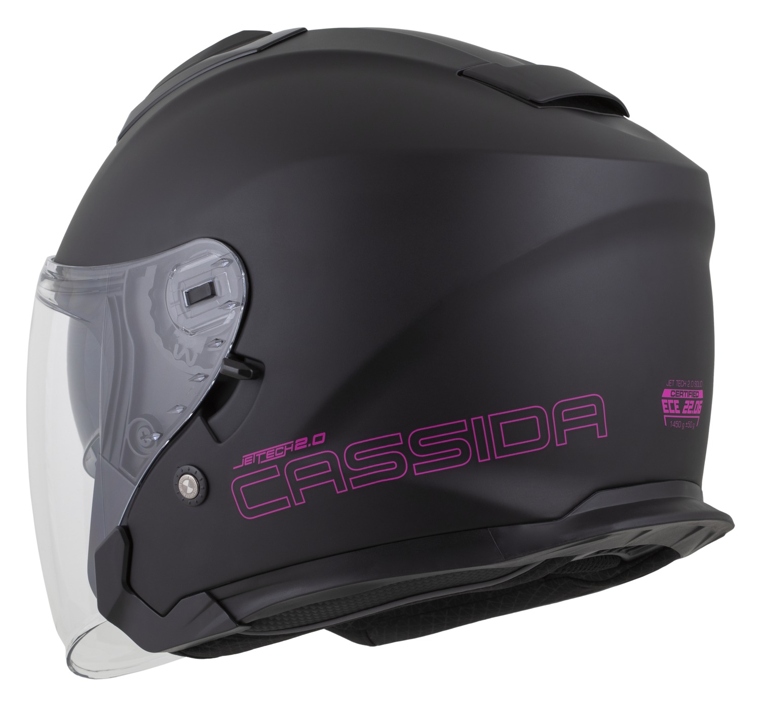 helmet Jet Tech 2.0 Solid, CASSIDA (black matt/pink) 2025