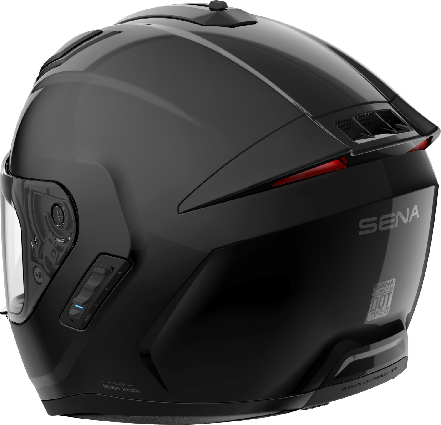 PHANTOM, Bluetooth Helmet, Integral, Glossy Black, ECE 22.06